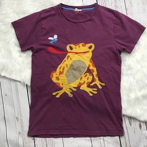 Mini Boden Frog Print Patch Blouse